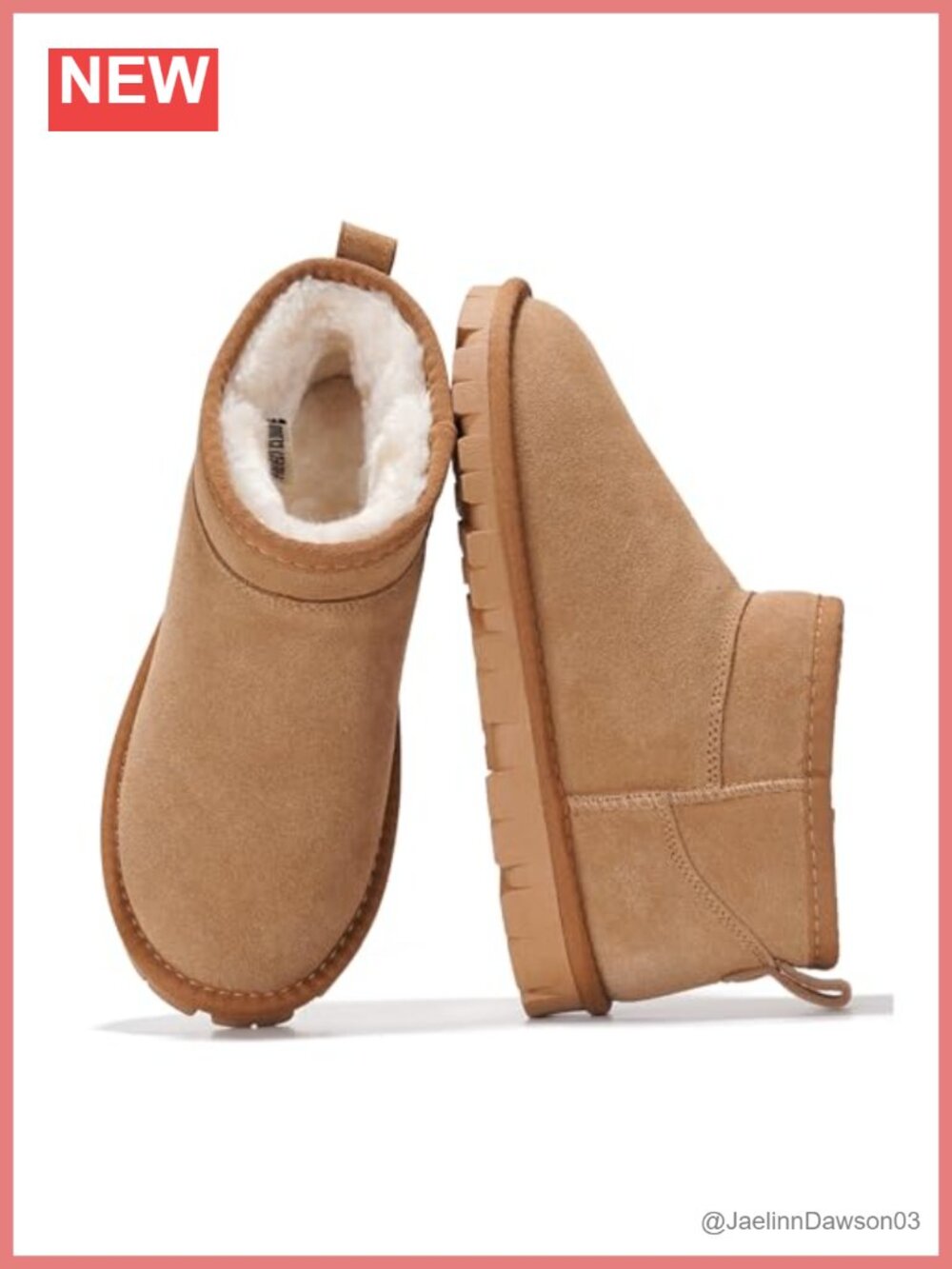 Genuine Leather Suede Women's Ankle Boots Faux Fur Lined Slip On